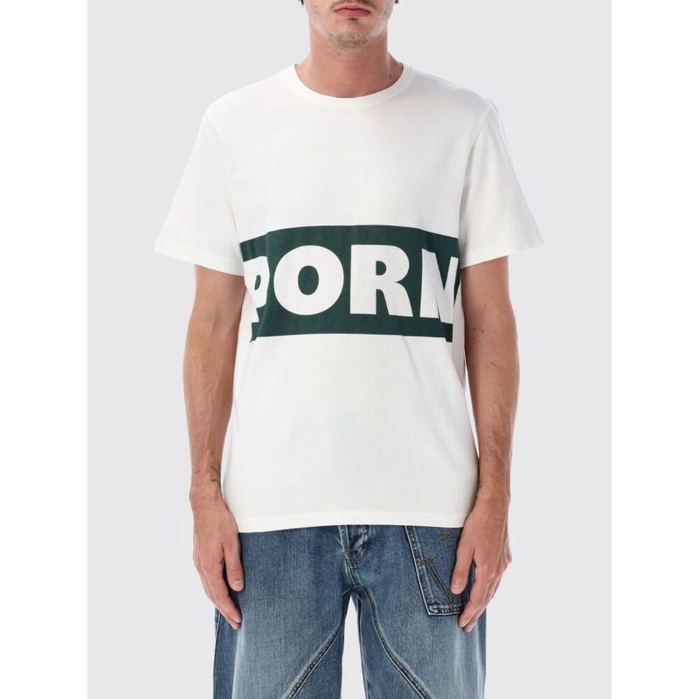 Jw Anderson Men Jw Anderson Logo Print Crew Neck Cotton T-Shirt